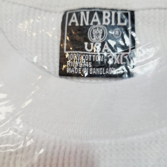 Vtg Anabil White Thermal Top Men's Medium Weight Sz 3XL NEW Old Stock Base Layer - Picture 4 of 10